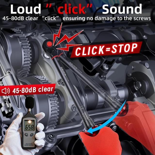 Alt view image 5 of 7 - 9PCS Torque Wrench Set 1/4" 3/8" 1/2" Drive 20240 in.lb 550&10170 ft.lb Click Torque Wrench 72-Tooth Dual-Range ±3% Precision Adjustable Torque Wrenches for Bike, Moto, Car Repair and Maint