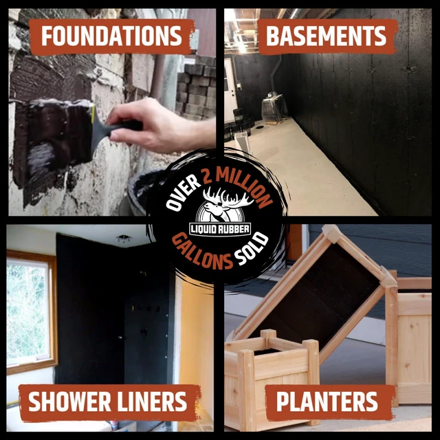 Alt view image 4 of 6 - Foundation Sealant - Basement Waterproof Sealer, Black, 1 Gal Flexible Elastomeric Coating - Crack Filler, Leak Repair, Basement Waterproofing Solution, Indoor/Outdoor Use, DIY Protection
