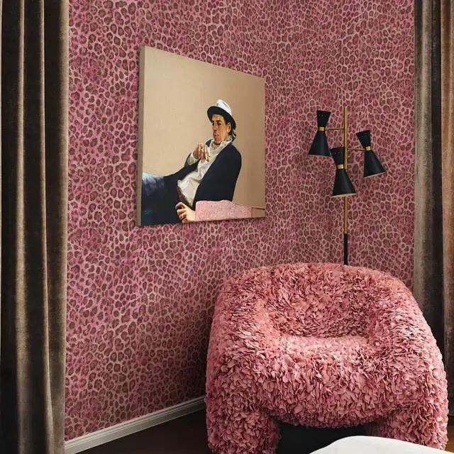 Alt view image 3 of 7 - Upgrade Pink Leopard Print Peel and Stick Wallpaper, 17.3" x 1200" Waterproof Removable Self Adhesive Wallpaper, Unique Funky Cheetah Contact Paper for Bedroom, Bathroom, Decor,144.3 sq