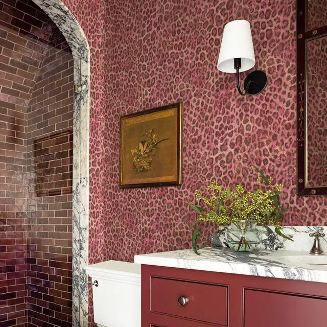 Alt view image 5 of 7 - Upgrade Pink Leopard Print Peel and Stick Wallpaper, 17.3" x 1200" Waterproof Removable Self Adhesive Wallpaper, Unique Funky Cheetah Contact Paper for Bedroom, Bathroom, Decor,144.3 sq