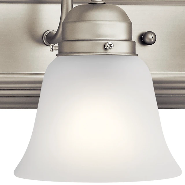 Alt view image 7 of 7 - 5-Light Bathroom Vanity Light, Brushed Nickel Clear satin etched glass vanity light for bathroom mirrors (36" x 8" x 12"), 5339NIS