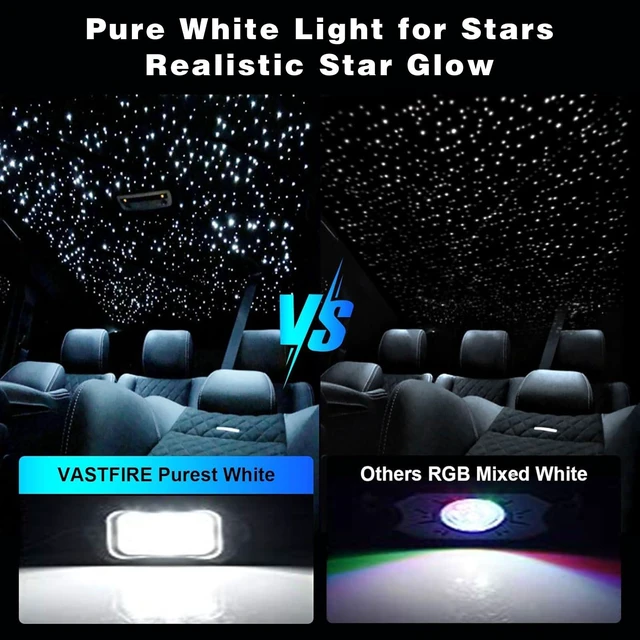 Alt view image 3 of 7 - Starlight Headliner Kit - 500pcs 0.03in 9.8ft Fiber Optic Star Lights for Car with 16W RGBW, Twinkle & Music Sync, APP/Remote Control for Car Roof/Bedroom Ceiling