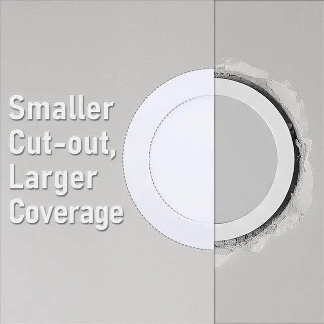 Alt view image 7 of 7 - 12-Pack 6 Inch Ultra-Thin LED Recessed Light, CRI90 12W, 3000K Aluminum, 5%-100% Dimmable, ETL & ES & FCC & IC, Slim LED Downlight with Junction Box, Warm White