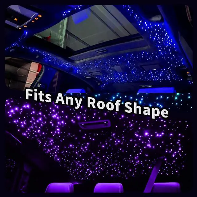 Alt view image 6 of 7 - Starlight Headliner Kit - 500pcs 0.03in 9.8ft Fiber Optic Star Lights for Car with 16W RGBW, Twinkle & Music Sync, APP/Remote Control for Car Roof/Bedroom Ceiling