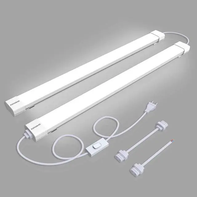 Main image of Utility LED Shop Lights Fixture with Plug 4FT 5000K 36W 3600LM Plug-and-Play Linkable Ceiling Light. Under Cabinet Light,Workbench Lamp for Garage, Kitchen, Bathroom, Closet & Office