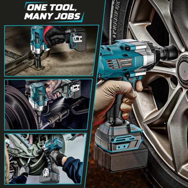 Alt view image 7 of 7 - Cordless Impact Wrench 1/2 inch for Makita 18V Battery, 1000Ft-lbs Brushless Electric Power Impact Driver Gun Tool, 2100RPM High Torque Impact Wrench with LED Work Light (Tool Only)