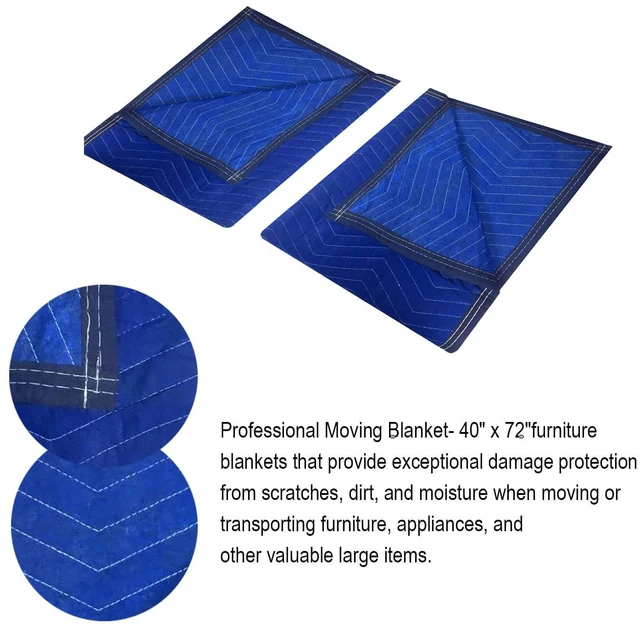 Alt view image 4 of 6 - 8 Pack Moving Blankets 40x72in Heavy Duty Padded Packing Blankets for Moving Shipping Protecting Furniture Professional Quilted Furniture Blankets for Moving Supplies