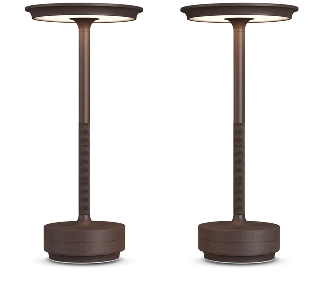 Main image of 2 Pack Cordless Table Lamps Rechargeable, 5000mAh LED Table Light Portable 3 Color Stepless Dimming Battery Powered Table Lamp with Memory Function for Restaurant/Home/Outdoor.(Rust)