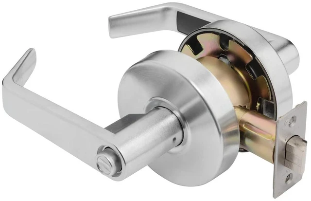 Alt view image 2 of 7 - Augusta Passage Lever Set, ADA, Grade 2, Satin Chrome ADA Compliant Passage Door Lever Lockset For Hallway Or Closet Use, Non-Locking, Grade 2 Heavy Duty Construction