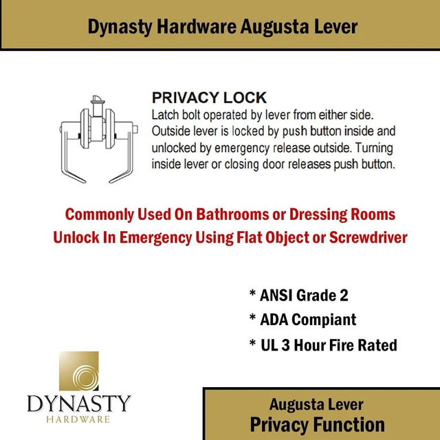 Alt view image 4 of 7 - Augusta Passage Lever Set, ADA, Grade 2, Satin Chrome ADA Compliant Passage Door Lever Lockset For Hallway Or Closet Use, Non-Locking, Grade 2 Heavy Duty Construction
