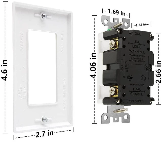 Alt view image 6 of 7 - 10 Pack GFCI Outlet 15 Amp, Tamper Resistant, Weather Resistant