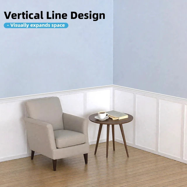 Alt view image 3 of 7 - MDF Premade Paintable Board and Batten Wainscoting Kit, 189 x 54 in Molding Slat with Edge Strip, Lightweight, Paintable, Impact-Resistant, Easy to Install, Ideal for Living Rooms, Bedrooms
