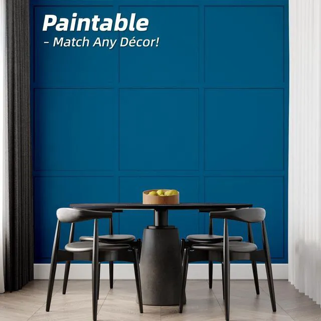 Alt view image 4 of 7 - MDF Premade Paintable Board and Batten Wainscoting Kit, 189 x 54 in Molding Slat with Edge Strip, Lightweight, Paintable, Impact-Resistant, Easy to Install, Ideal for Living Rooms, Bedrooms