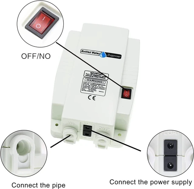 Alt view image 5 of 6 - Bottled Water Dispenser Pump System with Single Inlet, 110V 60PSI Drinking Water Electric Water Pump,Compatible with Coffee/Tea Maker, Water Dispenser,Ice Maker,Refrigerator