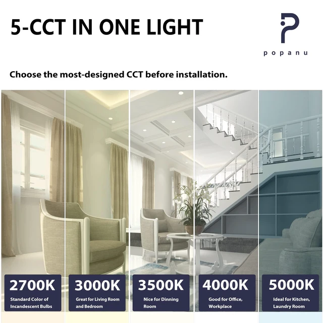 Alt view image 3 of 5 - 3 Inch Gimbal LED Recessed Lights 6 Pack,Adjustable Downlight,Bronze Oil Rubbed Bronze,360°Rotatable,Die-cast Aluminum, 8W 851LM, Premium Canless Spotlight, 5CCT,Dimmable, 30°Tilt, ETL, IC Rated