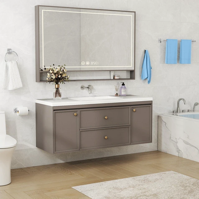 Alt view image 2 of 7 - 20-Piece Brushed Nickel Bathroom Hardware Set, 24 inch Towel Bar Towel Racks for Bathroom Accessories Set, Robe Towel Hooks, Toilet Paper Holder Wall Mounted