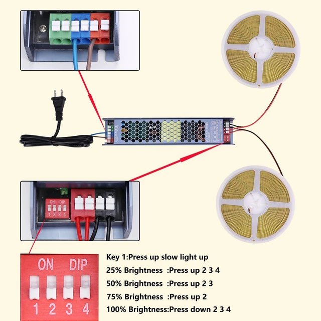 Alt view image 7 of 7 - 24V Diffused Outdoor COB LED Strip Lights Waterproof 65.6ft IP67 4000K Natural White LED Tape Light Adhesive 160W CRI 93 with Power Supply for Bedroom Garden Living Room, 2 Rolls of 32.8ft