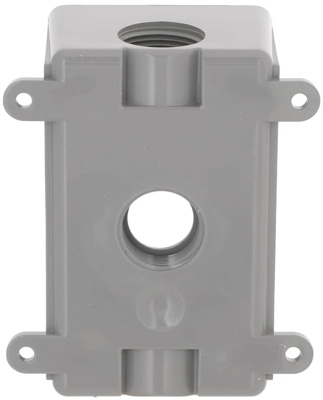 Alt view image 4 of 6 - PSB37550GY Single-Gang Weatherproof Three 1/2". or 3/4 in. Threaded Outlets,2 in,Gray,(Pack of 8)