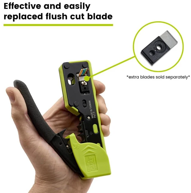 Alt view image 3 of 7 - trueCABLE Crimp Tool for Pass Through RJ45 All-in-One Ethernet Tool: Crimp, Cut, Score - Works with Cat5e, Cat6, Cat6A Shielded and Unshielded Connectors