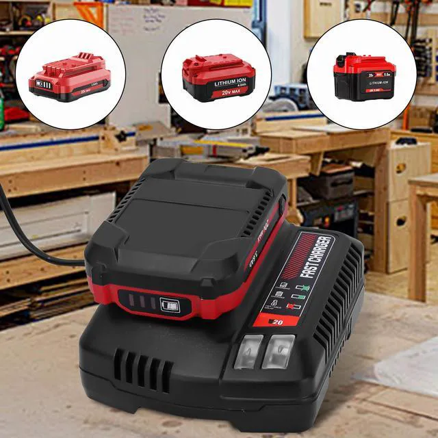 Alt view image 7 of 7 - 2 Pack 20V 3.6Ah Replacement for Craftsman 20V Battery and Charger Kit Compatible with Craftsman V20 Battery CMCB202 CMCB202-2 CMCB204 CMCB204-2 CMCB201 CMCB206 CMCB209 Cordless Power Tool (Red)