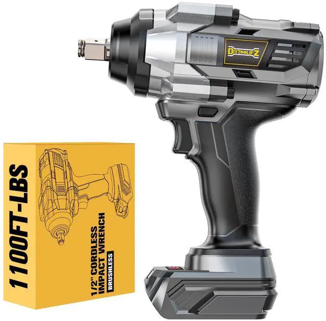 Main image of 1/2" Cordless Impact Wrench 1110 Ft-lbs Compatible with DeWalt 20V Battery Brushless High Torque Impact Driver with LED Light, Electric Gun for Car, Truck, Mower, Bare Tool
