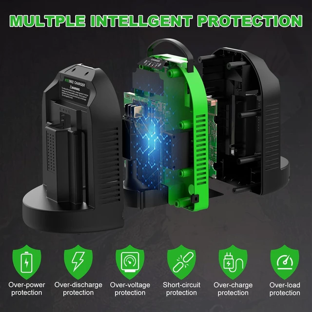 Alt view image 7 of 7 - Rapid Dual-Charging Replacement for EGO Battery Charger CH2800D, Compatible with EGO Charger CH2100 CH3200 CH2800D for EGO 56V Battery BA2800 BA4200 BA1400 BA5600 & Power+ Cordless Tools