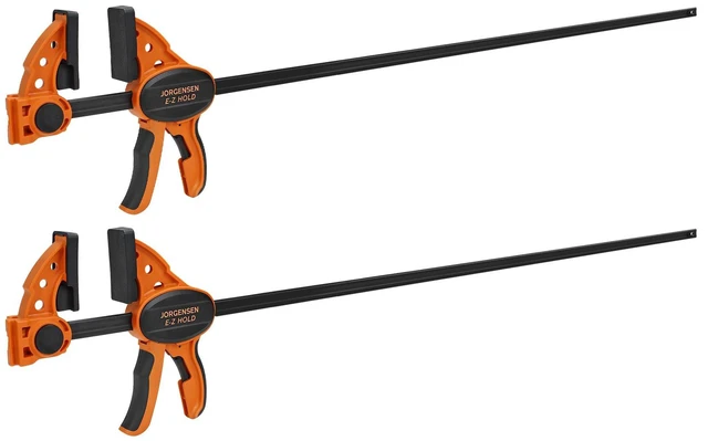 Main image of 36" E-Z Hold Medium-Duty Bar Clamps, 400 lbs Load Limit, 2-Pack Expandable Bar Clamps for Woodworking, One-Handed Clamp/Spreader, Quick Release