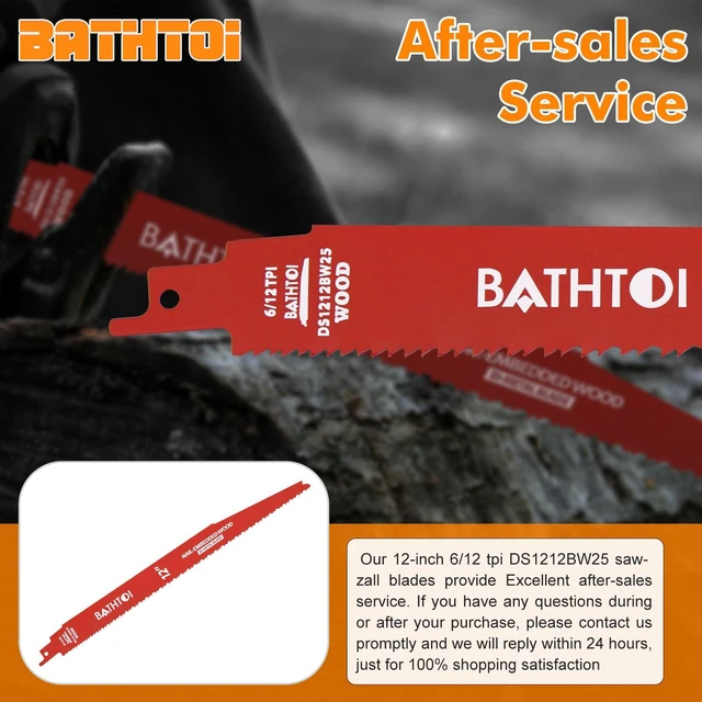 Alt view image 7 of 7 - 25 Pack 12 Inch 6/12 Tpi Reciprocating Saw Blades for Nail-Embedded Wood for Wood & Nail-Embedded Wood, Bi-Metal Sawzall Blades, Dual Tooth Design, with 8% Cobalt, Longer Life & Faster Cutting Speed