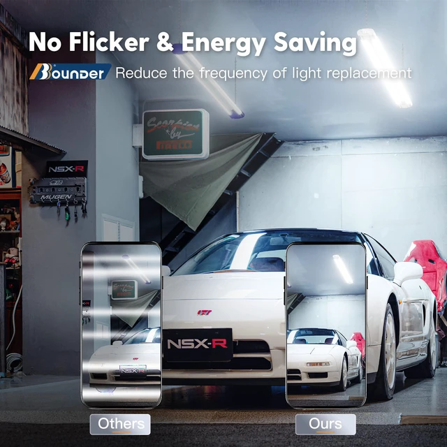 Alt view image 4 of 7 - 4Pack 4FT LED Shop Light, 65000K, 40W=250W, Linkable for Garage 4400LM, 48Inch Integrated Utility Fixture, Surface + Hanging Mount, Super Bright Shop Lights for Workshop & DIY Users, White