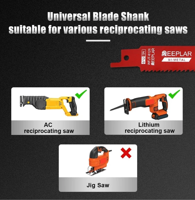 Alt view image 4 of 7 - 25 Pack 9 inch 14/18 TPI Bi-Metal Auto Dismantling Reciprocating Saw Blades for 1/16-5/16 Medium Metals, 9 18-TPI Sawzall Blade for Metal Cutting 25-Piece