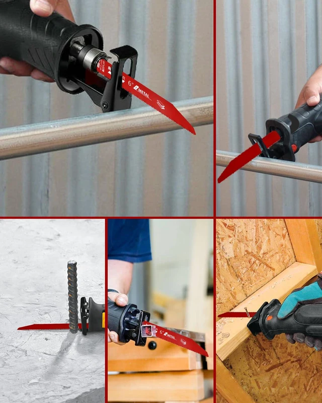 Alt view image 6 of 7 - 50 Pack 6 inch 14/18 TPI Bi-Metal Auto Dismantling Sawzall Blade for Metal M42 Bimetal Dual Tooth Design Replace Milwaukee and Diablo saw Blade with Perma-Shield Coating for 1/16-5/16 Medium Metals