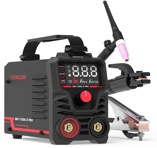 Main image of 125Amp Mini Stick Welder ARC Welding Machine with Lift TIG Torch Portable Large LED Display Hot Start Arc force IGBT 110V MMA Welder Machine