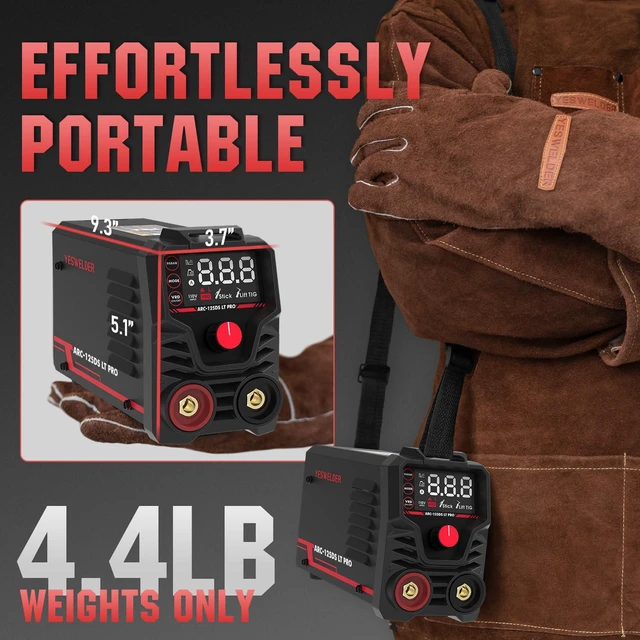 Alt view image 6 of 7 - 125Amp Mini Stick Welder ARC Welding Machine with Lift TIG Torch Portable Large LED Display Hot Start Arc force IGBT 110V MMA Welder Machine