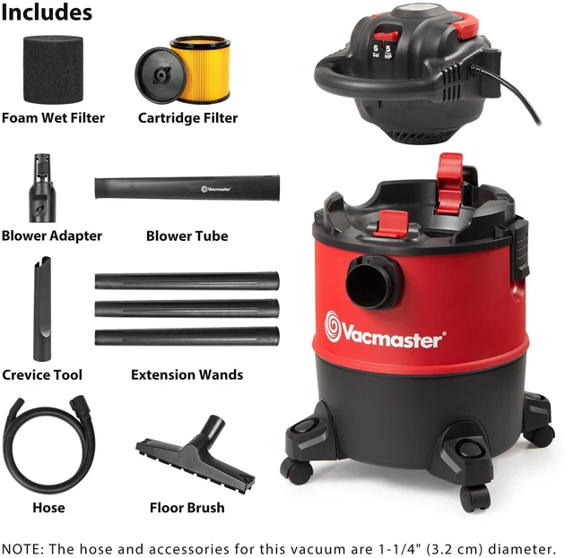 Alt view image 2 of 7 - VBVB611PF 1101 6 Gal 5 Peak HP Wet/Dry Vac w. Detachable Blower