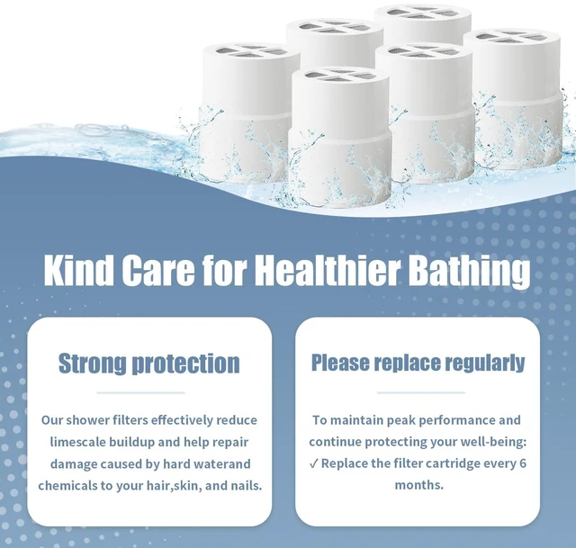 Alt view image 5 of 6 - Shower Head Filter Replacement Compatible with Jolie, 6-Pack Compatible with Jolie showerheads. Features KDF with Vitamins C & E. Durable structure withstands 40°F-110°F water