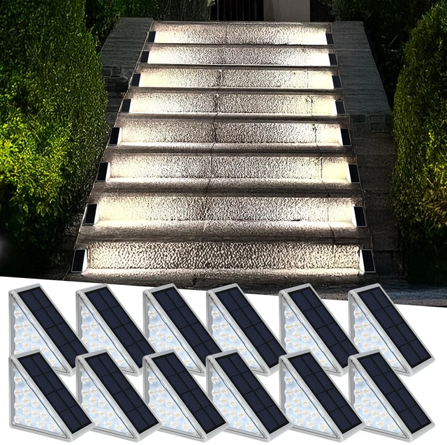 Main image of Solar Step Lights - Waterproof Outdoor Decor, IP67 Solar Lights for Yard, Patio, Garden, Walkways, Front Door, Pathway, Driveway (12)