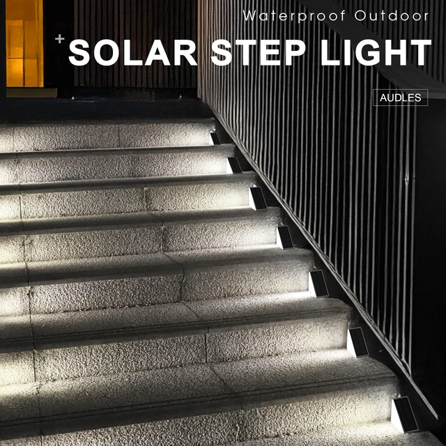 Alt view image 6 of 6 - Solar Step Lights - Waterproof Outdoor Decor, IP67 Solar Lights for Yard, Patio, Garden, Walkways, Front Door, Pathway, Driveway (12)