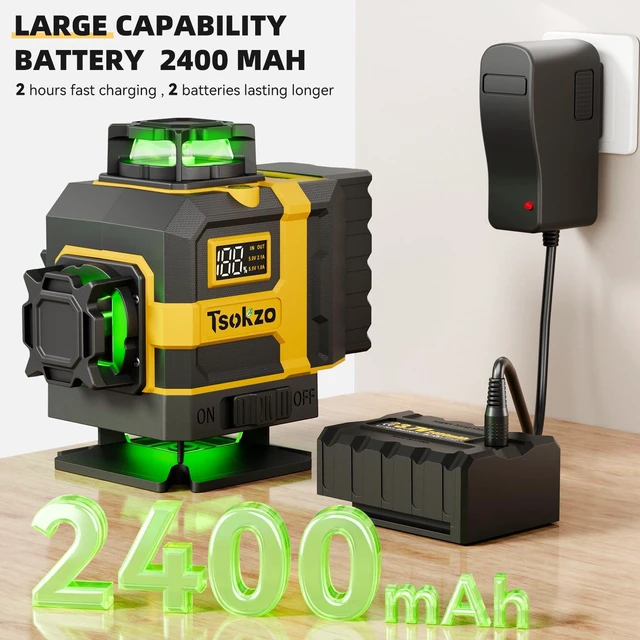 Alt view image 3 of 7 - Cross Laser Level - 360° Self Leveling Laser for Tile, Picture Hanging, Home Renovation, Indoor Project (Dark Yellow)