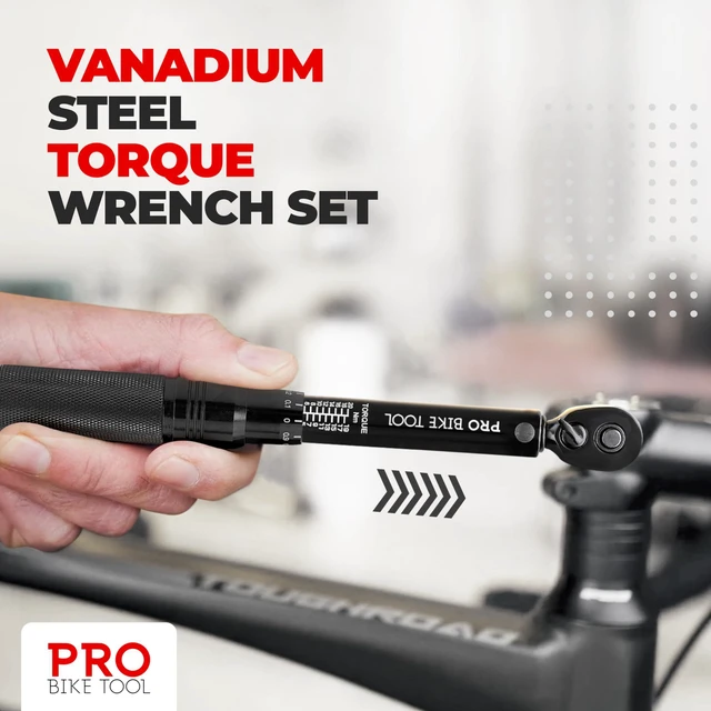 Alt view image 2 of 7 - Bike Torque Wrench Set - 1/4 Inch Drive, 2.2-16.9 Nm 20-150 in-lb, Allen & Torx Bits, Extension Bar, Protective Storage Case