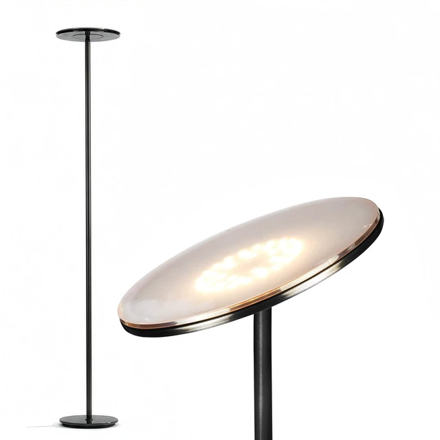 Main image of Sky LED Floor lamp, Torchiere Super Bright Floor Lamp for Living Rooms & Offices - Dimmable, Tall Standing Lamp for Bedroom Reading - Black Chrome