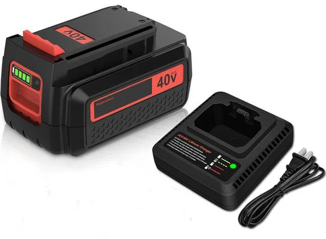 Main image of 1 Pack LBX2040 3.6Ah Replacement for Black Decker 40V Battery and Charger Compatible with Black and Decker 40 Volt Max Battery LBX2040 LBXR36 LBXR2036 LST540 LCS1240 LBX1540 LST136W 40V Tool (Orange)