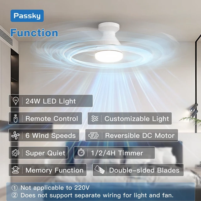 Alt view image 2 of 7 - 42 Inch White Low Profile Ceiling Fans with Lights and Remote Flush mount, 3-color dimmable light, quiet reversible DC motor, easy install, memory, timer, bedroom, covered outdoor areas