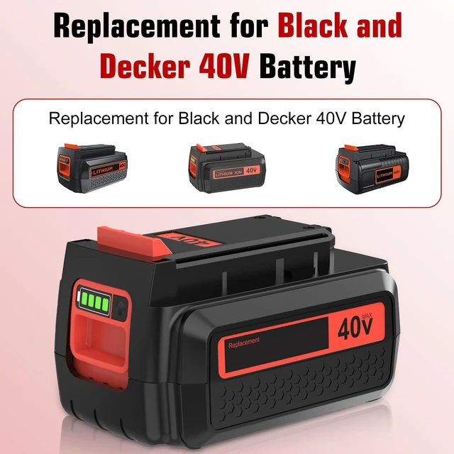 Alt view image 6 of 7 - 1 Pack LBX2040 3.6Ah Replacement for Black Decker 40V Battery and Charger Compatible with Black and Decker 40 Volt Max Battery LBX2040 LBXR36 LBXR2036 LST540 LCS1240 LBX1540 LST136W 40V Tool (Orange)