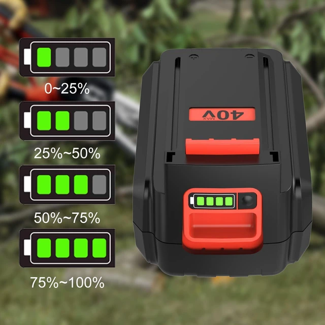 Alt view image 3 of 7 - 1 Pack LBX2040 3.6Ah Replacement for Black Decker 40V Battery and Charger Compatible with Black and Decker 40 Volt Max Battery LBX2040 LBXR36 LBXR2036 LST540 LCS1240 LBX1540 LST136W 40V Tool (Orange)