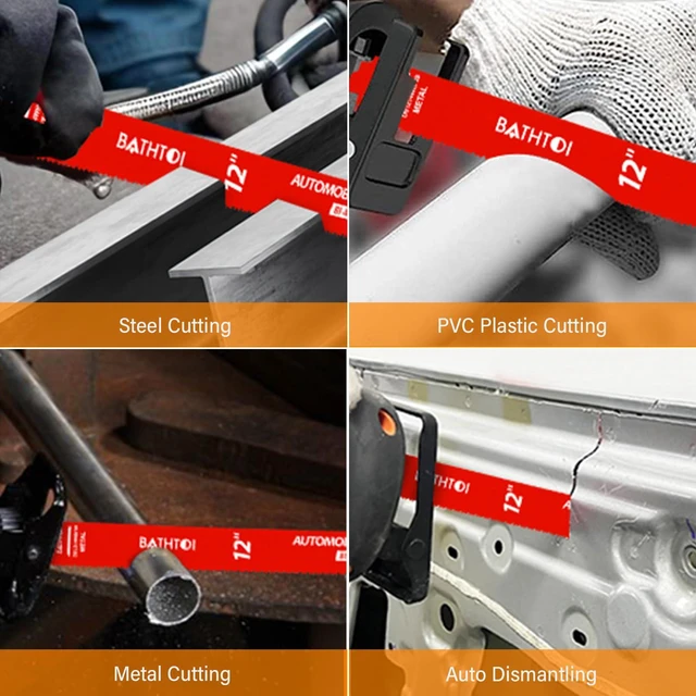 Alt view image 4 of 7 - 25 Pack 12 Inch 14/18 Tpi Reciprocating Saw Blades for Metal Cutting for Automobile Dismantling, Bi-Metal Sawzall Blades, Dual Tooth Design, with 8% Cobalt, Longer Life & Faster Cutting Speed