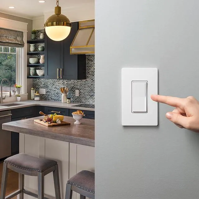 Alt view image 7 of 7 - Sunnata LED+ Dimmer Switch, Touch Dimmer, Single Pole/3-way For Dimmable LEDs, flicker-free dim, broad compatibility, easy install, no neutral required, STCL-153MS-WH-2, White, 2 Pack