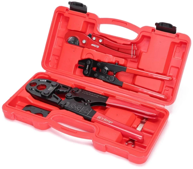 Main image of PCKIT-1234PS PEX Crimping Tool Kit with PEX Tubing Cutter, PEX Crimper, PEX Removal Tool for 1/2-in and 3/4-in PEX Copper Crimp Rings
