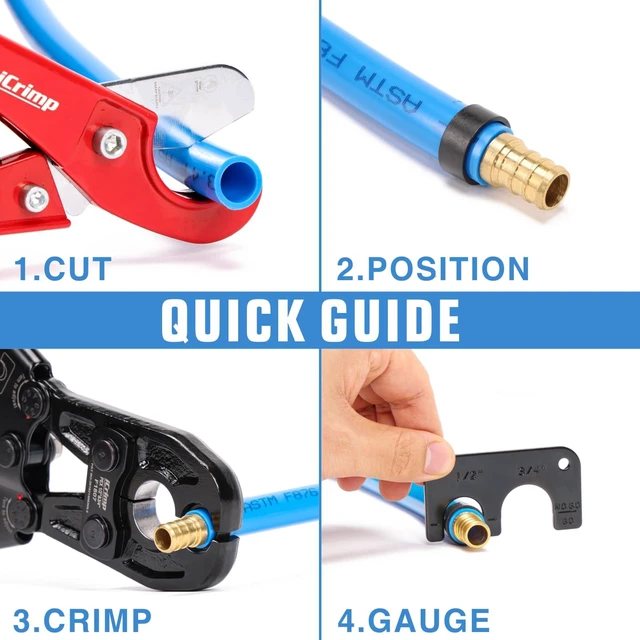 Alt view image 7 of 7 - PCKIT-1234PS PEX Crimping Tool Kit with PEX Tubing Cutter, PEX Crimper, PEX Removal Tool for 1/2-in and 3/4-in PEX Copper Crimp Rings