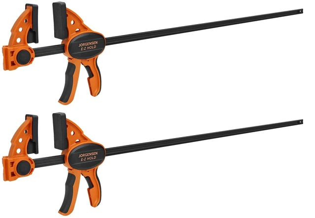 Main image of 24" E-Z Hold Medium-Duty Bar Clamps, 400 lbs Load Limit, 2-Pack Expandable Bar Clamps for Woodworking, One-Handed Clamp/Spreader, Quick Release