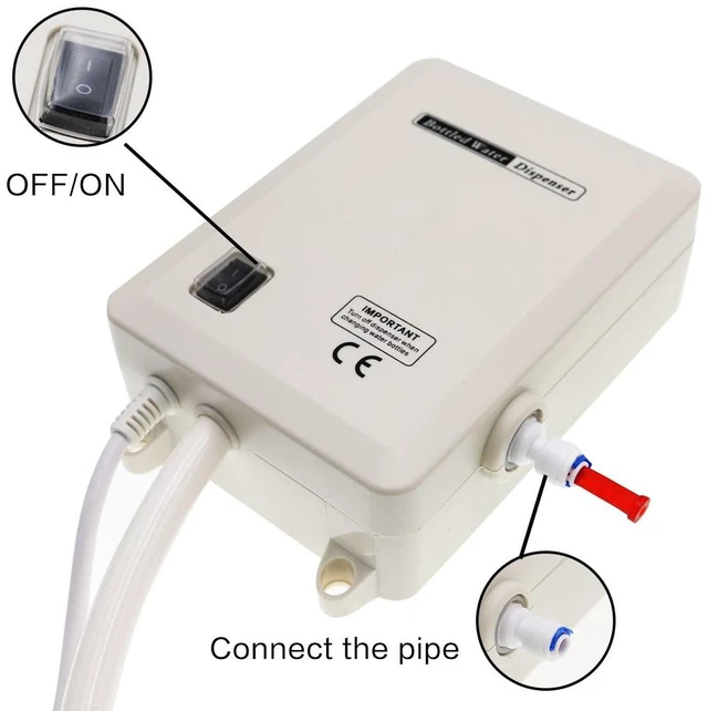 Alt view image 3 of 6 - Bottle Water Dispenser Pump System, 20ft 110V AC US Plug High Flow Bottled Water Dispensering with Dual Inlet for Home Kitchen Coffee Tea Machines Water Dispenser Ice-Maker Refrigerator
